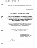 Омельченко, Евгений Витальевич. Организационно-экономические основы повышения эффективности российского производственного предпринимательства: дис. доктор экономических наук: 08.00.05 - Экономика и управление народным хозяйством: теория управления экономическими системами; макроэкономика; экономика, организация и управление предприятиями, отраслями, комплексами; управление инновациями; региональная экономика; логистика; экономика труда. Москва. 2002. 314 с.