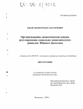 Джабраилов, Роман Алескерович. Организационно-экономические основы регулирования социально-экономического развития Южного Дагестана: дис. кандидат экономических наук: 08.00.05 - Экономика и управление народным хозяйством: теория управления экономическими системами; макроэкономика; экономика, организация и управление предприятиями, отраслями, комплексами; управление инновациями; региональная экономика; логистика; экономика труда. Махачкала. 2004. 165 с.