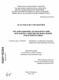 Булатов, Олег Евгеньевич. Организационно-экономический механизм развития региональной теплоэнергетики: дис. кандидат экономических наук: 08.00.05 - Экономика и управление народным хозяйством: теория управления экономическими системами; макроэкономика; экономика, организация и управление предприятиями, отраслями, комплексами; управление инновациями; региональная экономика; логистика; экономика труда. Санкт-Петербург. 2011. 205 с.