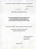 Нестеренко, Александр Сергеевич. Организационно-методическое обеспечение эффективного налогового контроля в России: дис. кандидат экономических наук: 08.00.10 - Финансы, денежное обращение и кредит. Саратов. 2011. 176 с.