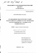 Манакова, Ирина Николаевна. Организационно-педагогические условия экологизации курса химии в системе "профильные классы средней школы-младшие курсы технического вуза": дис. кандидат педагогических наук: 13.00.02 - Теория и методика обучения и воспитания (по областям и уровням образования). Тобольск. 2000. 223 с.