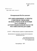 Комарницкий, Ян Богданович. Организационные аспекты совершенствования психиатрической помощи населению в агропромышленной области Российской Федерации: дис. кандидат медицинских наук: 14.00.33 - Общественное здоровье и здравоохранение. . 0. 147 с.