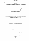 Беляева, Оксана Павловна. Организационные методы повышения гибкости производственных систем: дис. кандидат технических наук: 05.02.22 - Организация производства (по отраслям). Кострома. 2006. 146 с.