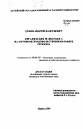 Дубов, Андрей Валерьевич. Организация маркетинга на оптовом продовольственном рынке региона: дис. кандидат экономических наук: 08.00.05 - Экономика и управление народным хозяйством: теория управления экономическими системами; макроэкономика; экономика, организация и управление предприятиями, отраслями, комплексами; управление инновациями; региональная экономика; логистика; экономика труда. Барнаул. 2000. 171 с.