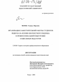 Титова, Галина Юрьевна. Организация самостоятельной работы студентов педвуза на основе контекстного подхода в профессиональной подготовке социальных педагогов: дис. кандидат педагогических наук: 13.00.08 - Теория и методика профессионального образования. Томск. 2005. 208 с.