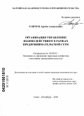 Собчук, Артем Алексеевич. Организация управления взаимодействием в рамках предпринимательской сети: дис. кандидат экономических наук: 08.00.05 - Экономика и управление народным хозяйством: теория управления экономическими системами; макроэкономика; экономика, организация и управление предприятиями, отраслями, комплексами; управление инновациями; региональная экономика; логистика; экономика труда. Санкт-Петербург. 2010. 196 с.