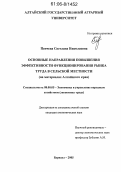 Пенчева, Светлана Николаевна. Основные направления повышения эффективности функционирования рынка труда в сельской местности: На материалах Алтайского края: дис. кандидат экономических наук: 08.00.05 - Экономика и управление народным хозяйством: теория управления экономическими системами; макроэкономика; экономика, организация и управление предприятиями, отраслями, комплексами; управление инновациями; региональная экономика; логистика; экономика труда. Барнаул. 2005. 196 с.