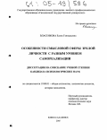 Власенкова, Елена Геннадьевна. Особенности смысловой сферы зрелой личности с разным уровнем самореализации: дис. кандидат психологических наук: 19.00.01 - Общая психология, психология личности, история психологии. Южно-Сахалинск. 2005. 160 с.