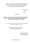 Ле Кхань Ву. Оценка условий местообитания зеленых насаждений города Санкт-Петербурга и Ленинградской области по экологическим шкалам растений: дис. кандидат наук: 00.00.00 - Другие cпециальности. ФГБОУ ВО «Санкт-Петербургский государственный лесотехнический университет имени С.М. Кирова». 2023. 117 с.