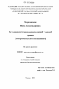 Марковская, Вера Александровна. Патофизиологические аспекты острой тепловой травмы: экспериментальное исследование: дис. кандидат биологических наук: 14.03.03 - Патологическая физиология. Москва. 2011. 133 с.