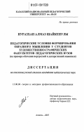 Нуразхан Алмаз Шайкенулы. Педагогические условия формирования образного мышления у студентов художественно-графических факультетов педагогических вузов: на примере обучения портретной и декоративной живописи: дис. кандидат педагогических наук: 13.00.08 - Теория и методика профессионального образования. Алматы. 2007. 184 с.