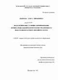 Андреева, Ольга Пименовна. Педагогические условия формирования профессиональной компетентности в процессе подготовки будущего дизайнера в вузе: дис. кандидат педагогических наук: 13.00.08 - Теория и методика профессионального образования. Йошкар-Ола. 2011. 323 с.