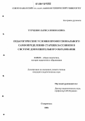 Турченко, Лариса Николаевна. Педагогические условия профессионального самоопределения старшеклассников в системе дополнительного образования: дис. кандидат педагогических наук: 13.00.01 - Общая педагогика, история педагогики и образования. Ставрополь. 2006. 182 с.