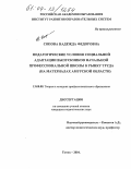 Сопова, Надежда Федоровна. Педагогические условия социальной адаптации выпускников начальной профессиональной школы к рынку труда: На материалах Амурской области: дис. кандидат педагогических наук: 13.00.08 - Теория и методика профессионального образования. Томск. 2004. 192 с.