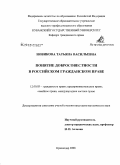 Новикова, Татьяна Васильевна. Понятие добросовестности в российском гражданском праве: дис. кандидат юридических наук: 12.00.03 - Гражданское право; предпринимательское право; семейное право; международное частное право. Краснодар. 2008. 192 с.