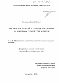 Пахотинских, Василий Юрьевич. Построение решений в задачах управления на конечном промежутке времени: дис. кандидат физико-математических наук: 05.13.18 - Математическое моделирование, численные методы и комплексы программ. Екатеринбург. 2005. 160 с.