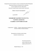 Гайнов, Алексей Александрович. Повышение надежности и ресурса рабочих элементов судовых газотрубных котлов: дис. кандидат технических наук: 05.08.05 - Судовые энергетические установки и их элементы (главные и вспомогательные). Нижний Новгород. 2011. 116 с.