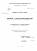 Синицкий, Валерий Иосифович. Повышение трудового потенциала как условие социально-экономического развития региона: дис. кандидат экономических наук: 08.00.05 - Экономика и управление народным хозяйством: теория управления экономическими системами; макроэкономика; экономика, организация и управление предприятиями, отраслями, комплексами; управление инновациями; региональная экономика; логистика; экономика труда. Москва. 2008. 222 с.