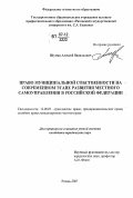 Шуман, Алексей Васильевич. Право муниципальной собственности на современном этапе развития местного самоуправления в Российской Федерации: дис. кандидат юридических наук: 12.00.03 - Гражданское право; предпринимательское право; семейное право; международное частное право. Рязань. 2007. 176 с.