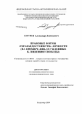 Сергеев, Александр Леонидович. Правовые формы охраны достоинства личности: на примере лиц, осужденных к лишению свободы: дис. кандидат юридических наук: 12.00.01 - Теория и история права и государства; история учений о праве и государстве. Владимир. 2009. 184 с.