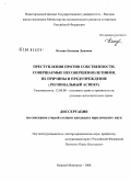 Курсовая Работа На Тему Преступления Против Собственности