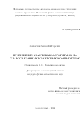 Пахомчик Алексей Игоревич. Применение квантовых алгоритмов на слабосвязанных квантовых компьютерах: дис. кандидат наук: 00.00.00 - Другие cпециальности. ФГАОУ ВО «Московский физико-технический институт (национальный исследовательский университет)». 2024. 106 с.