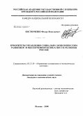 Костюченко, Федор Николаевич. Приоритеты управления социально-экономическим развитием и обеспечением безопасности регионов России: дис. кандидат экономических наук: 05.13.10 - Управление в социальных и экономических системах. Москва. 2008. 185 с.