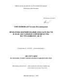 Хмельницкая Татьяна Владимировна. ПРОБЛЕМЫ ФОРМИРОВАНИЯ ДОКАЗАТЕЛЬСТВ В ХОДЕ ДОСУДЕБНОГО ПРОИЗВОДСТВА ПО УГОЛОВНОМУ ДЕЛУ: дис. кандидат наук: 12.00.09 - Уголовный процесс, криминалистика и судебная экспертиза; оперативно-розыскная деятельность. ФГКОУ ВО «Нижегородская академия Министерства внутренних дел Российской Федерации». 2016. 213 с.