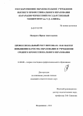 Подорога, Ирина Анатольевна. Профессиональный рост персонала как фактор повышения качества образования в учреждении среднего профессионального образования: дис. кандидат педагогических наук: 13.00.08 - Теория и методика профессионального образования. Владикавказ. 2011. 229 с.