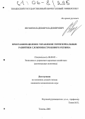 Якушев, Владимир Владимирович. Программно-целевое управление территориальным развитием сложнопостроенного региона: дис. кандидат экономических наук: 08.00.05 - Экономика и управление народным хозяйством: теория управления экономическими системами; макроэкономика; экономика, организация и управление предприятиями, отраслями, комплексами; управление инновациями; региональная экономика; логистика; экономика труда. Тюмень. 2005. 172 с.