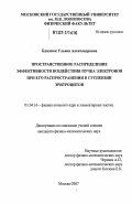 Близнюк, Ульяна Александровна. Пространственное распределение эффективности воздействия пучка электронов при его распространении в суспензии эритроцитов: дис. кандидат физико-математических наук: 01.04.16 - Физика атомного ядра и элементарных частиц. Москва. 2007. 110 с.