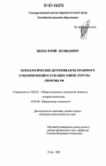 Ивлев, Юрий Леонидович. Психологические детерминанты правового сознания военнослужащих Министерства обороны РФ: дис. кандидат психологических наук: 19.00.01 - Общая психология, психология личности, история психологии. Сочи. 2007. 191 с.