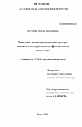 Киселева, Рената Николаевна. Психология влияния организационной культуры исправительных учреждений на эффективность их деятельности: дис. кандидат психологических наук: 19.00.06 - Юридическая психология. Рязань. 2006. 209 с.