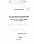 Лысенко, Анна Владимировна. Психолого-педагогические условия формирования профессионально-ценностных ориентаций будущего учителя музыки: дис. кандидат педагогических наук: 13.00.08 - Теория и методика профессионального образования. Майкоп. 2005. 203 с.