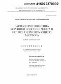 Махкамов, Хилолиддин Кахрамонович. Распад протопектина корзинки подсолнечника в потоке гидролизующего раствора: дис. кандидат наук: 00.00.00 - Другие cпециальности. Душанбе. 2015. 91 с.