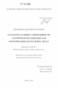 Зиятдинов, Дмитрий Булатович. Разработка и оценка эффективности алгоритмов просеивания для факторизации натуральных чисел: дис. кандидат физико-математических наук: 01.01.06 - Математическая логика, алгебра и теория чисел. Казань. 2012. 116 с.