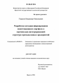 Гордеев, Владимир Николаевич. Разработка методики формирования инвестиционного портфеля в вертикально-интегрированной структуре промышленных предприятий: дис. кандидат экономических наук: 08.00.05 - Экономика и управление народным хозяйством: теория управления экономическими системами; макроэкономика; экономика, организация и управление предприятиями, отраслями, комплексами; управление инновациями; региональная экономика; логистика; экономика труда. Иркутск. 2006. 181 с.