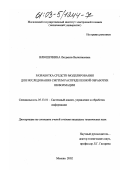 Илюшечкина, Людмила Валентиновна. Разработка средств моделирования для исследования систем распределенной обработки информации: дис. кандидат технических наук: 05.13.01 - Системный анализ, управление и обработка информации (по отраслям). Москва. 2002. 245 с.