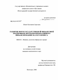 Шемет, Екатерина Сергеевна. Развитие форм государственной финансовой поддержки и методов корпоративного финансирования малого бизнеса: дис. кандидат экономических наук: 08.00.10 - Финансы, денежное обращение и кредит. Волгоград. 2008. 231 с.