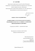 Лядова, Елена Владимировна. Развитие инфраструктуры малого и среднего предпринимательства в условиях становления инновационной экономики: дис. кандидат экономических наук: 08.00.01 - Экономическая теория. Нижний Новгород. 2012. 238 с.