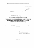 Пшихопов, Мурат Мухамедович. Развитие логистической товаропроводящей инфраструктуры: на примере Северо-Кавказского федерального округа: дис. кандидат наук: 08.00.05 - Экономика и управление народным хозяйством: теория управления экономическими системами; макроэкономика; экономика, организация и управление предприятиями, отраслями, комплексами; управление инновациями; региональная экономика; логистика; экономика труда. Москва. 2013. 157 с.