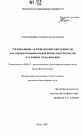 Стародубцева, Ксения Анатольевна. Региональные антропологические ценности как элемент национальной безопасности России в условиях глобализации: дис. кандидат философских наук: 09.00.13 - Философия и история религии, философская антропология, философия культуры. Чита. 2007. 150 с.