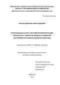 Изотов Дмитрий Александрович. Региональный аспект экономической интеграции России в АТР: оценка потенциала и эффектов (на примере российского Дальнего Востока): дис. доктор наук: 08.00.14 - Мировая экономика. ФГБУН Институт экономических исследований Дальневосточного отделения Российской академии наук. 2022. 278 с.