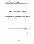 Богатищева, Ирина Юрьевна. Ресурсы медоносных растений Центральной лесостепи: дис. кандидат сельскохозяйственных наук: 03.00.32 - Биологические ресурсы. Орел. 2003. 262 с.