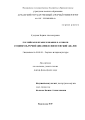 Гусарова, Марина Александровна. Российское правосознание в аспекте социокультурной динамики: философский анализ: дис. кандидат наук: 24.00.01 - Теория и история культуры. Саранск. 2018. 393 с.