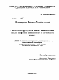 Мухиддинова, Тахмина Хамрокуловна. Семантико-структурный анализ наименований лиц по профессии в таджикском и английском языках: дис. кандидат филологических наук: 10.02.20 - Сравнительно-историческое, типологическое и сопоставительное языкознание. Душанбе. 2011. 169 с.