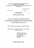 Кайдакова, Наталья Николаевна. Система медико-экономического управления медицинскими предприятиями Республики Казахстан: дис. доктор медицинских наук: 14.00.33 - Общественное здоровье и здравоохранение. Новосибирск. 2004. 441 с.