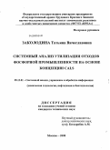 Заколодина, Татьяна Вячеславовна. Системный анализ утилизации отходов фосфорной промышленности на основе концепции CALS: дис. кандидат технических наук: 05.13.01 - Системный анализ, управление и обработка информации (по отраслям). Москва. 2008. 172 с.