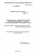 Осипов, Сергей Александрович. Социализация и содействие трудовой занятости инвалидов в условиях трансформирующейся экономики региона: дис. кандидат экономических наук: 08.00.05 - Экономика и управление народным хозяйством: теория управления экономическими системами; макроэкономика; экономика, организация и управление предприятиями, отраслями, комплексами; управление инновациями; региональная экономика; логистика; экономика труда. Воронеж. 2007. 250 с.