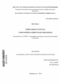 Дяо Лимин. Социальная структура современных обществ России и Китая: дис. кандидат социологических наук: 22.00.04 - Социальная структура, социальные институты и процессы. Владивосток. 2010. 219 с.